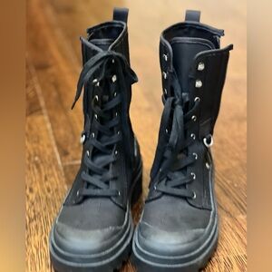 Zara Black Nylon Combat Boots *Never Worn*